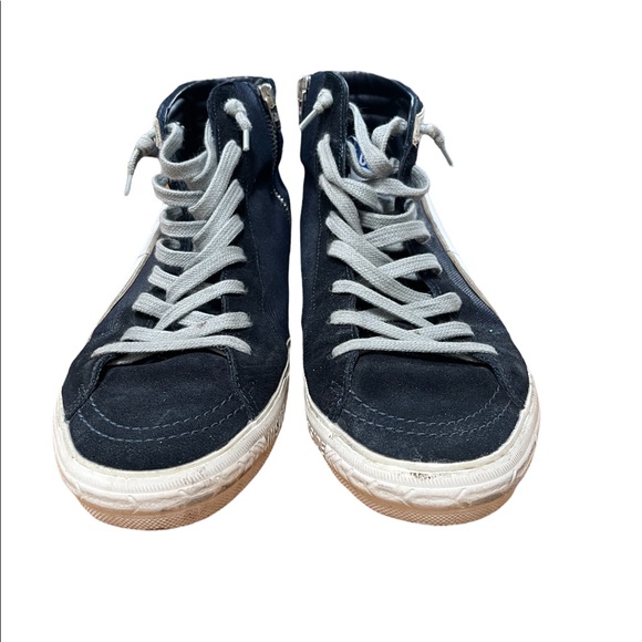 Golden Gooses “Slide” High-Top Navy Blue Sneakers Size EUR 40 - Picture 3 of 13